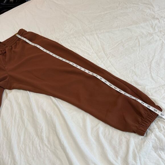 Express Brown Ankle Mid Rise Cropped Jogger Pants sz L - Picture 9 of 12